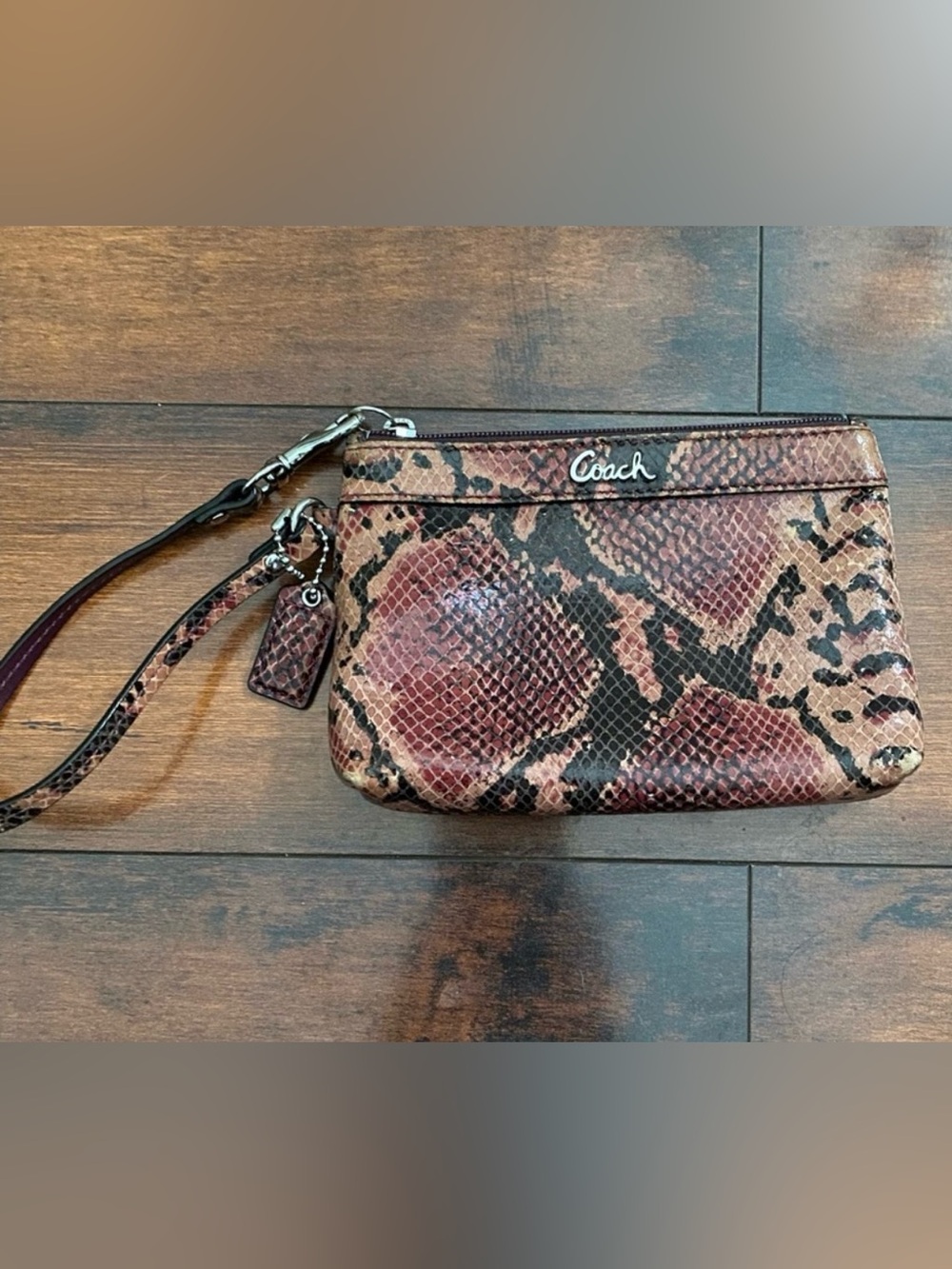 Coach Multicolor Snake Print Wristlet Y2K